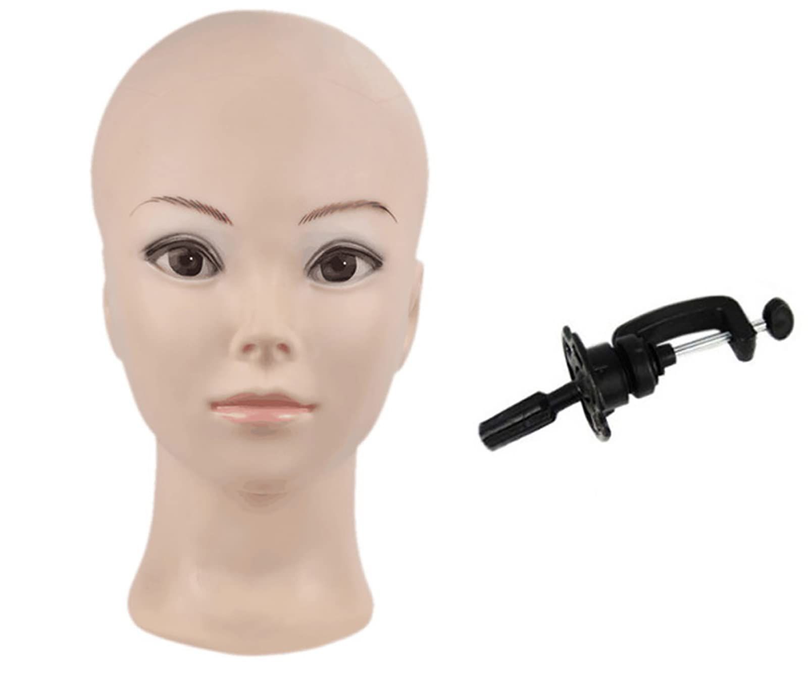 ヘッド トルソー 頭 カット練習 頭部 女性 マネキン あたま カット用 ウィッグマネキン ウィッグスタンド 【固定用クランプ セット】