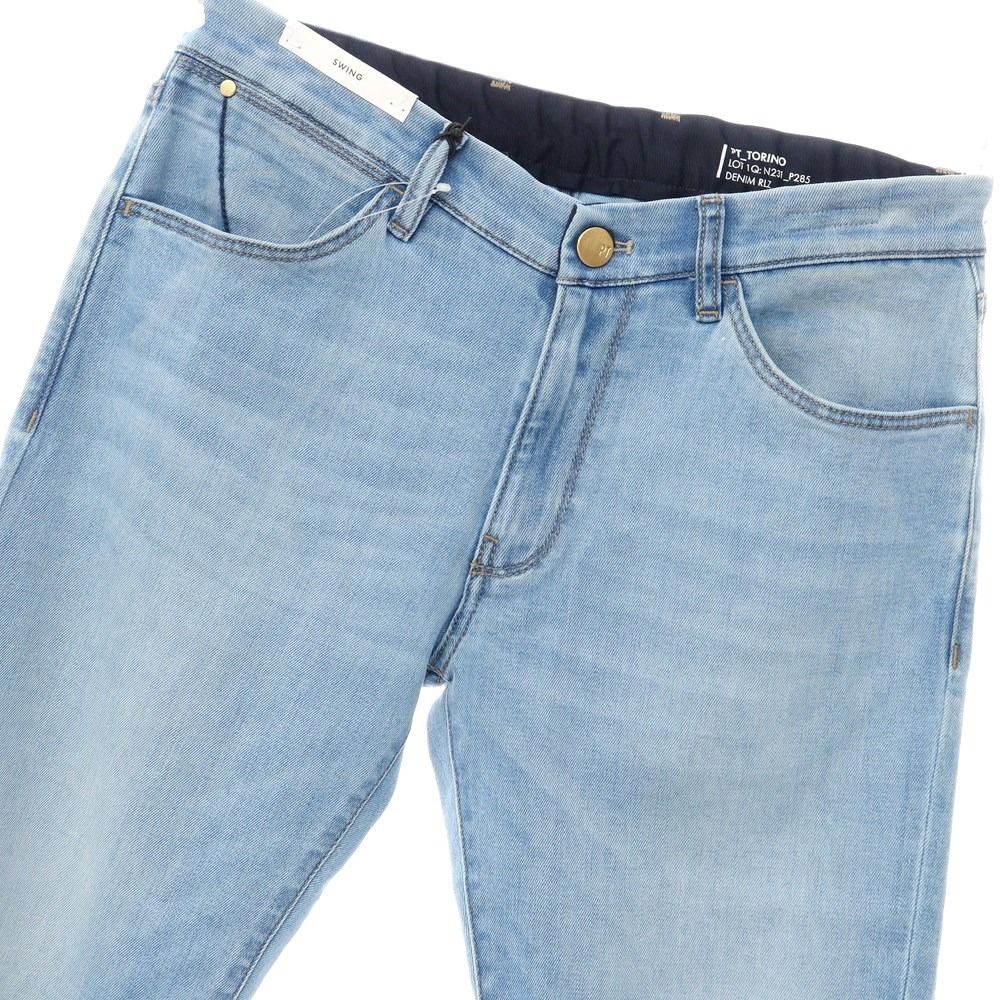 【新品アウトレット】ピーティートリノ デニム PT TORINO DENIM SWING 加工 ストレッチデニムパンツ ジーンズ ブルー【サイズ34】【メンズ】