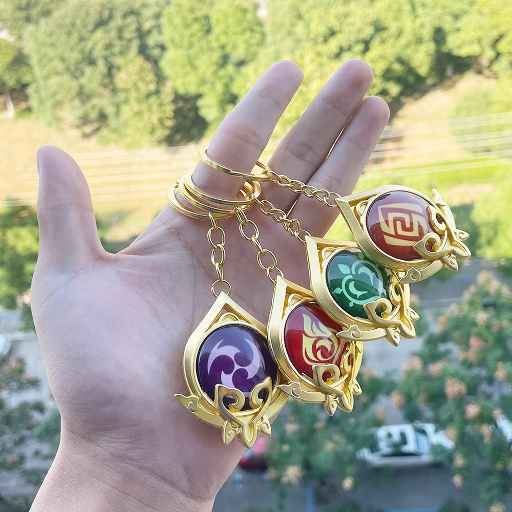 大人気 元素 コスプレウィッグ 神の目ペンダント 無属性 キーホルダー