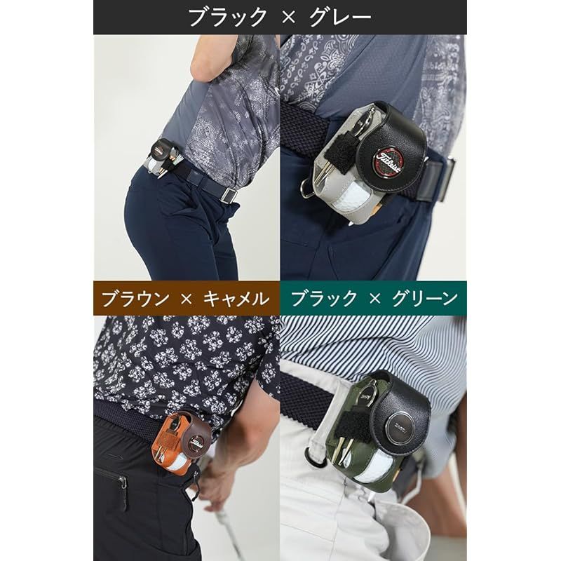 Zesty ゴルフボールケース 2 バイカラー ゴルフ ボールポーチ グリーン
