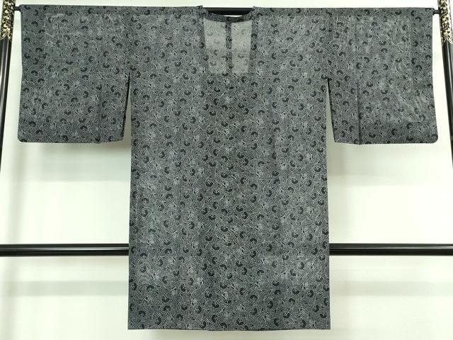 平和屋着物 上 夏物 人間国宝 小宮康孝 江戸小紋 道行コート ロング丈 絽 道明寺 般若烏帽 中啓 濃紺地 高島屋扱い DZAA8515kh5