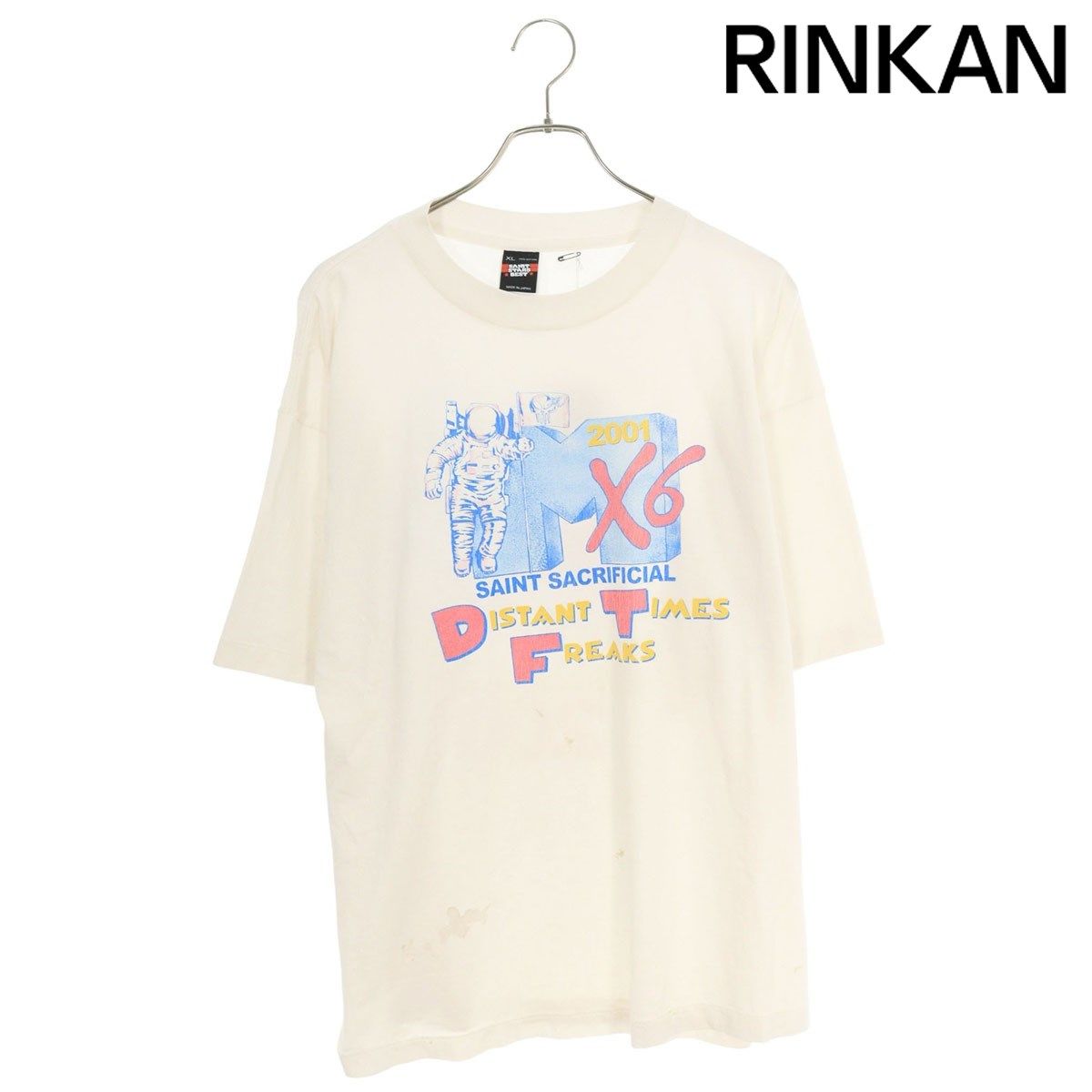 セントマイケル 25SS SM-HR8-0000-C21 ヴィンテージ加工プリントTシャツ メンズ XL