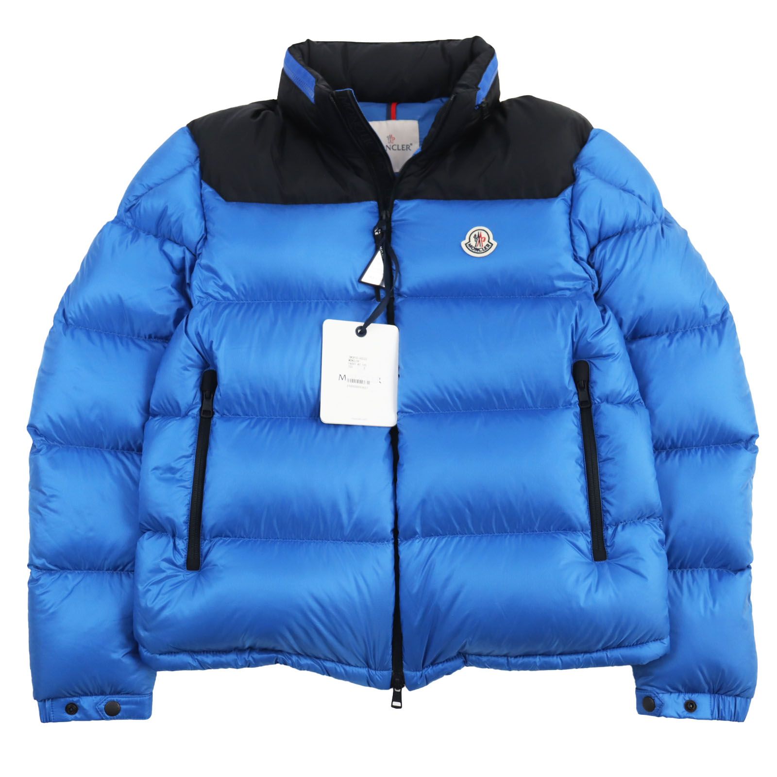 未使用品○MONCLER モンクレール 2022年製 1A00147 PEUPLIER ロゴワッペン付き ショートダウンジャケット ブルー 3  ハンガー付き 正規品 メンズ - メルカリ