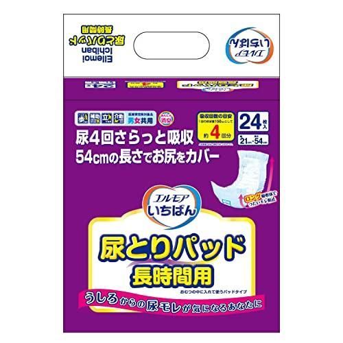 エルモアいちばん 尿取りパッド長時間用 24枚 4回吸収 1