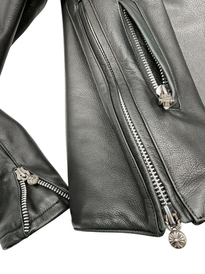 【美品】CHROME HEARTS パーフェクトレザーシングルレザー　S CHROME HEARTS クロムハーツ パーフェクト シングルライダース