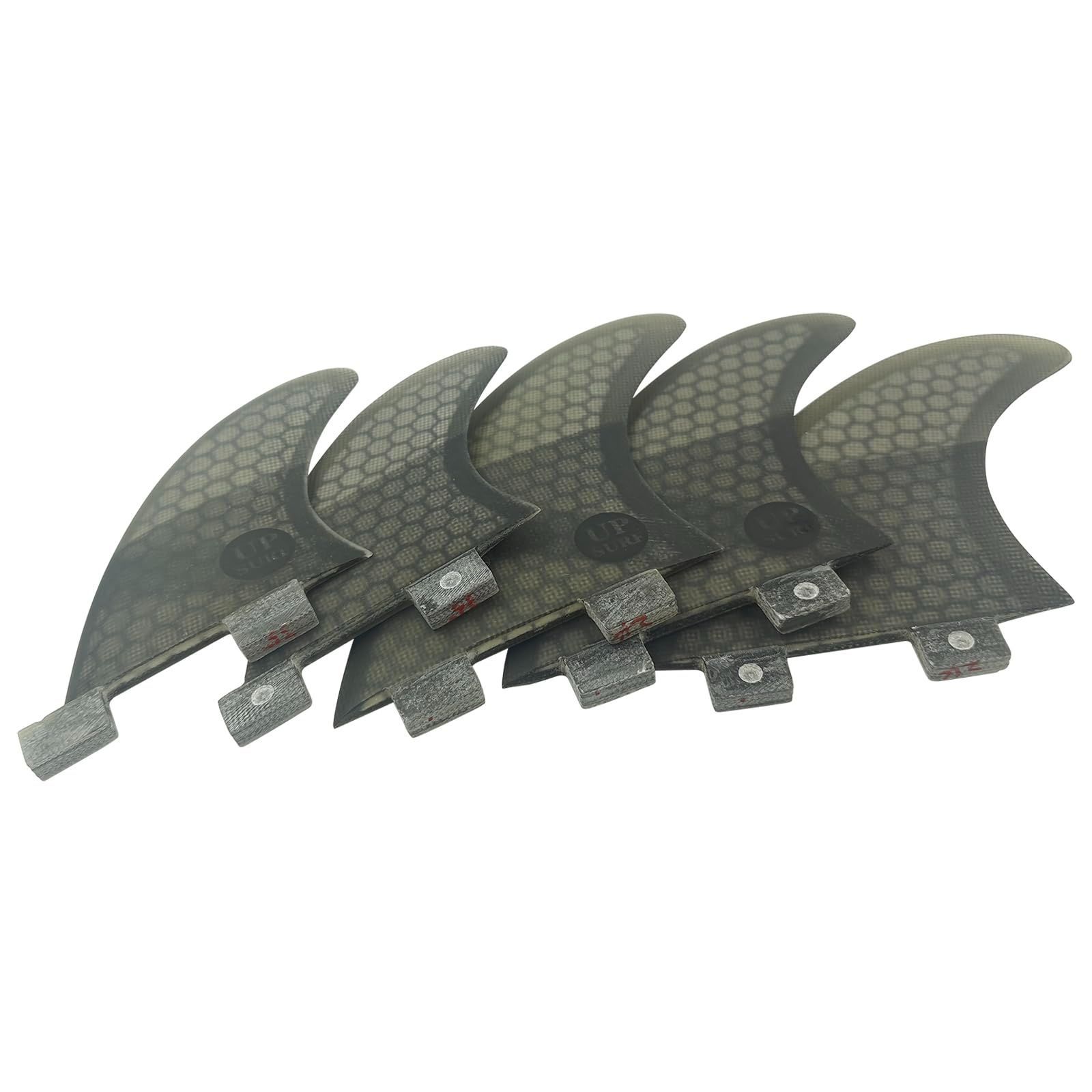 グレー UPSURF サーフボードフィン Double Tabs G5+GLサイズ 5枚セット サーフィンsurfboard fins (グレー) UPSURF サーフボードフィン Double Tabs G5+GLサイズ 5枚セット