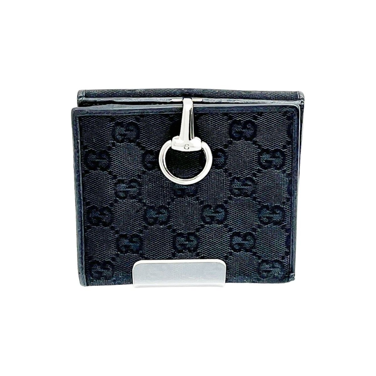 グッチ 折り財布 ホースビット ブラック ◇◇GUCCI グッチ 2つ折り財布 GGホースビット ブラック