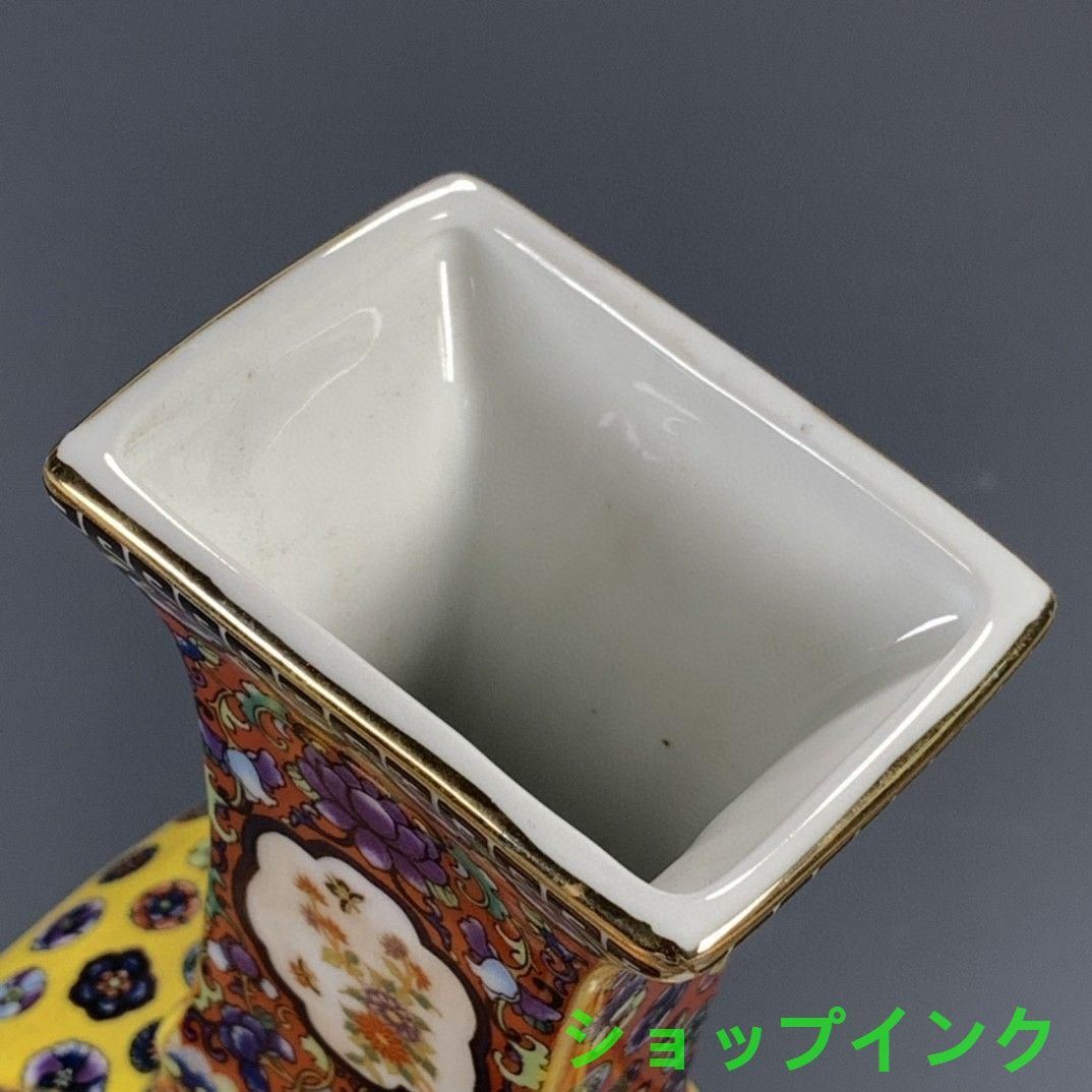 琺瑯彩蒔絵窓花鳥蒜頭瓶 景徳鎮 陶磁器 装飾品 現代工芸品 美術品 置物 琺瑯彩蒔花鳥六方花瓶 景徳鎮 陶磁器 装飾品 工芸品 置物 - メルカリ