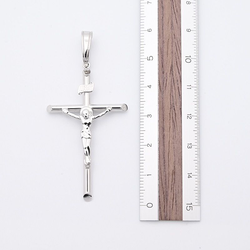 K18WG(ホワイトゴールド) INRI クロス ペンダントトップ(大) 2.7g 新品 