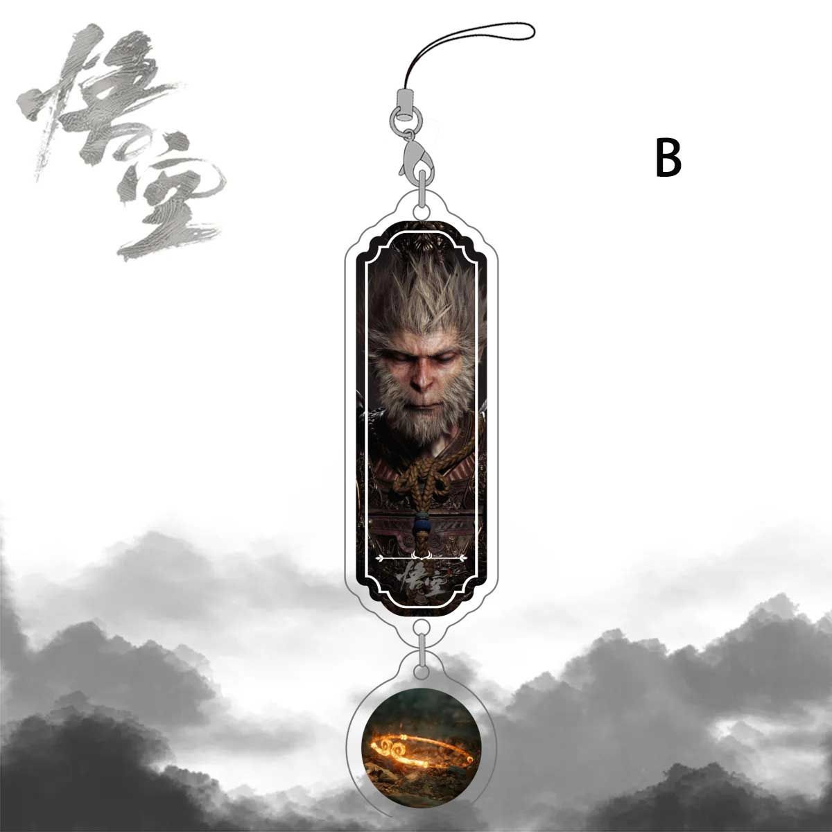 新品 Black Myth: Wukong 黒の神話: 悟空のペンダント ゲームグッズ アクリル バッグのペンダント かっこいい孫悟空の顔 携帯用 クリスマス ギフト