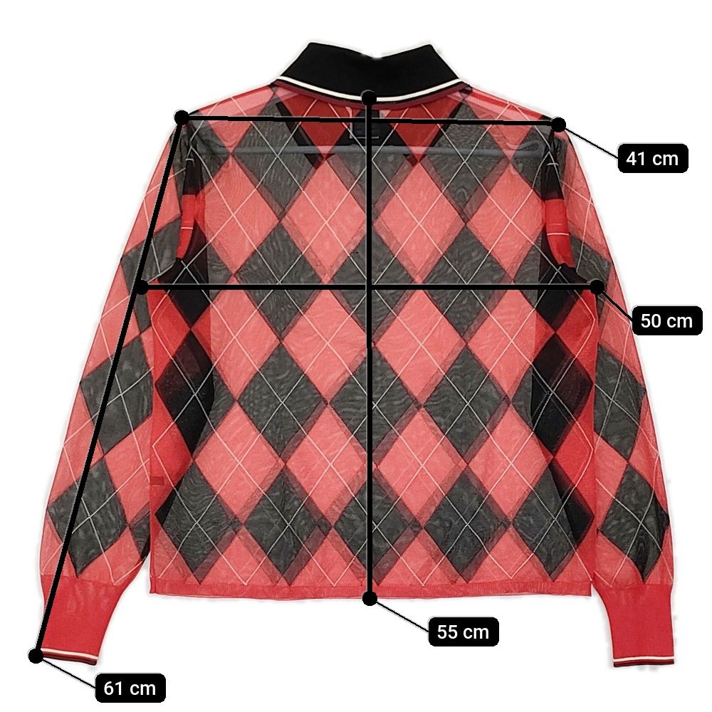 Isabel Marant - ISABEL MARANT アーガイル シアートップス ポロシャツ レッド ブラック レディース イザベルマラン【中古】5-0328M♪ ISABEL MARANT アーガイル シアートップス ポロシャツ レッド