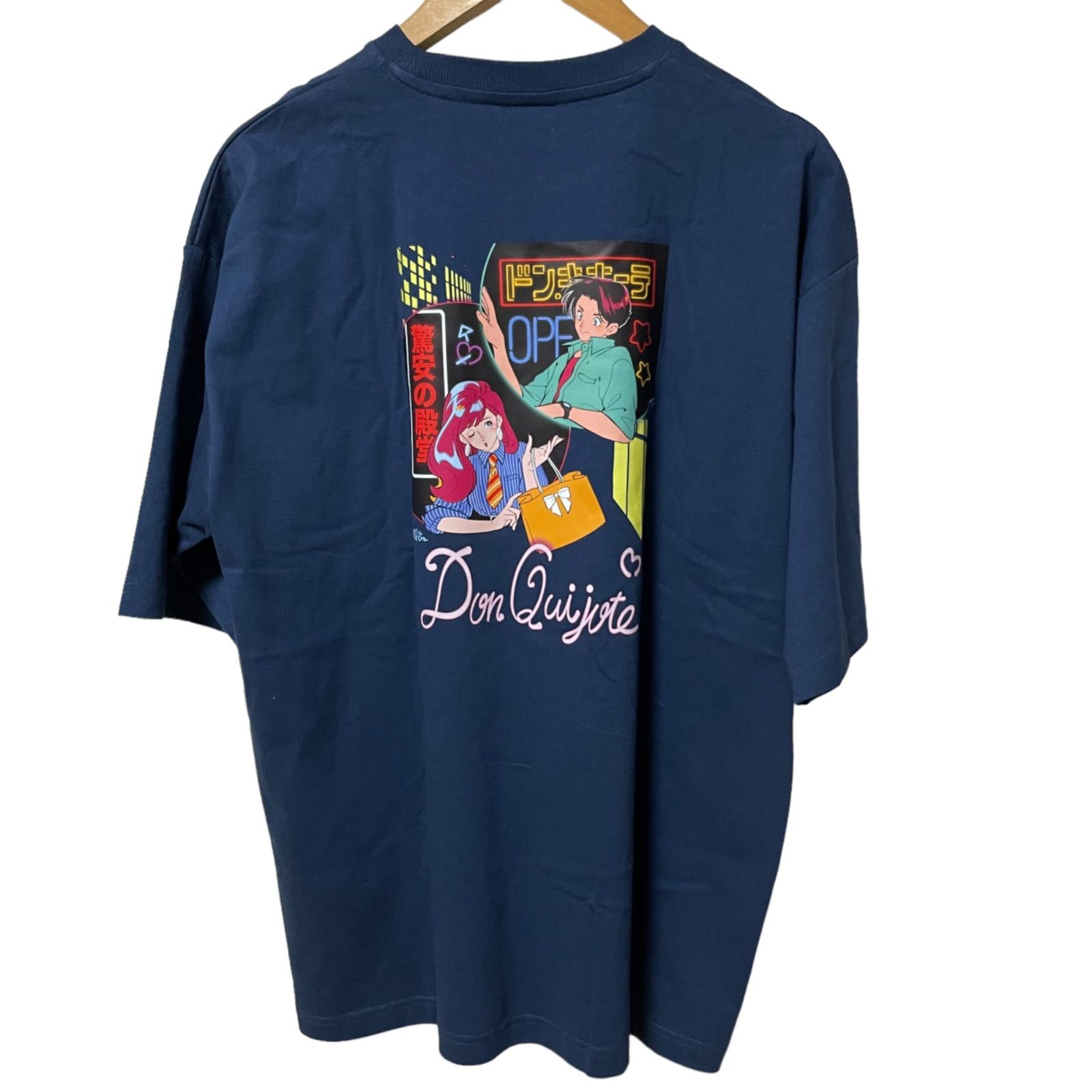 【超希少】昭和レトロクイズダービーレトロ半袖スタッフTシャツ　M　ブルー 新品】タグ付き やべさわこ × ドンキホーテ コラボ 半袖Tシャツ