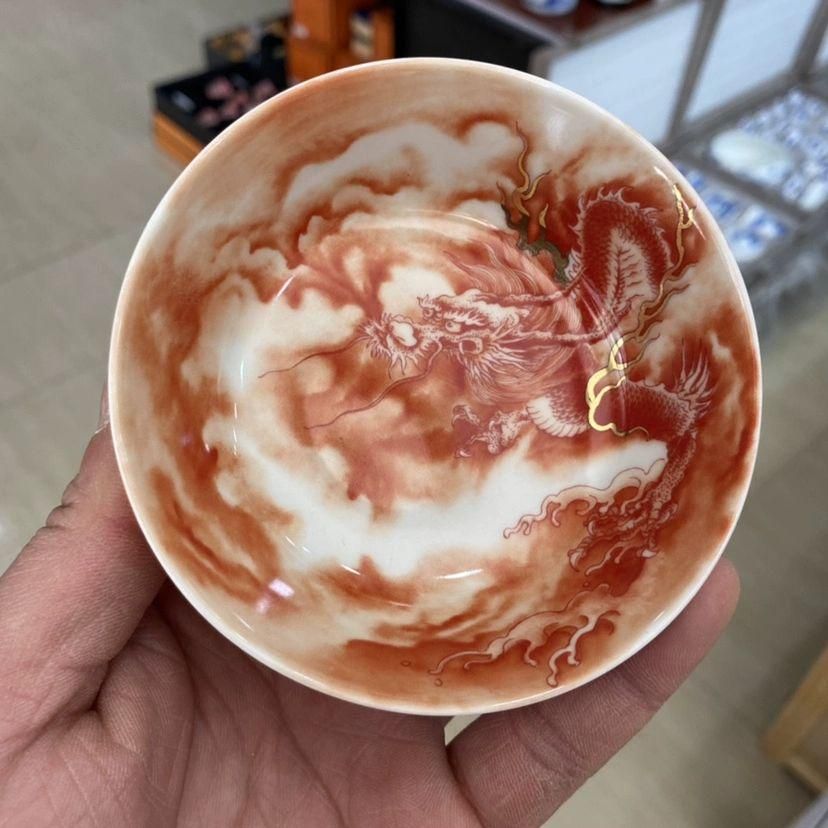 Amazon.co.jp: 龍鳳紋 中国美術 湯呑み 茶器 青磁茶杯 煎茶道具