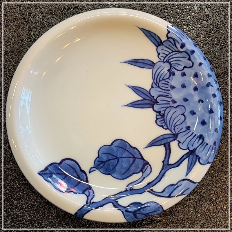 源右衛門☆向日葵の楕円皿 源右衛門窯 - [ 染錦向日葵 / 楕円皿