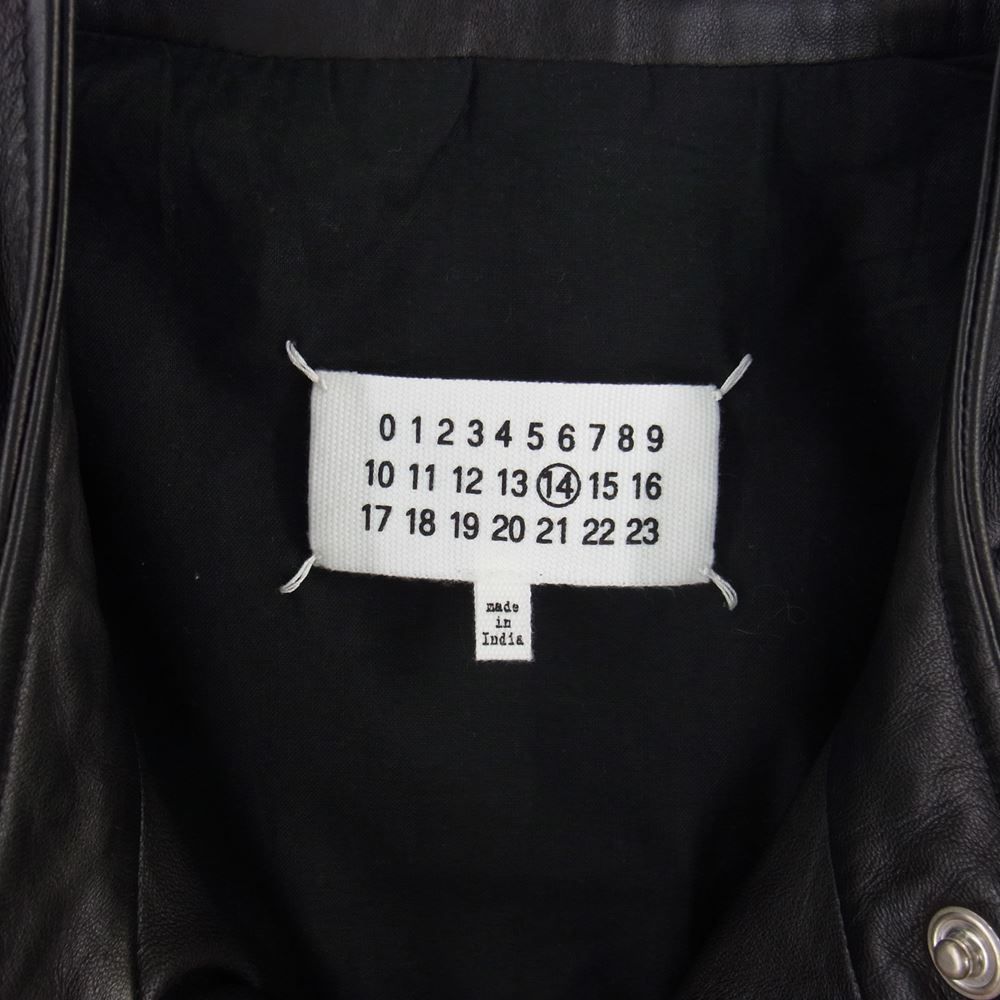 MAISON MARGIELA メゾンマルジェラ レザージャケット 23SS S50AM0489 SY1460 国内正規品 14ライン 5ジップ  ハの字 ラムレザー シングル ライダース ジャケット 52【中古】