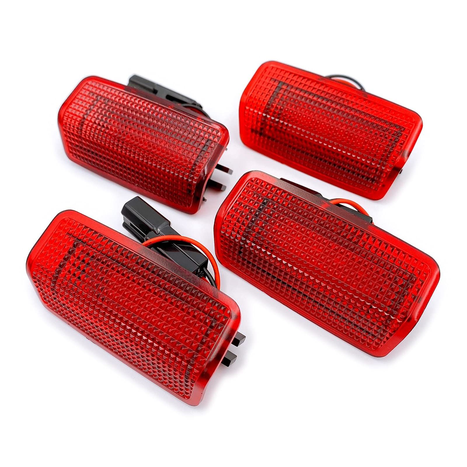 Meliore カーテシーランプ 北米仕様 LED 赤 レッド レンズ 純正交換 ウェルカム ライト ドア 汎用品 カプラーオン 4個セット [４個セット]