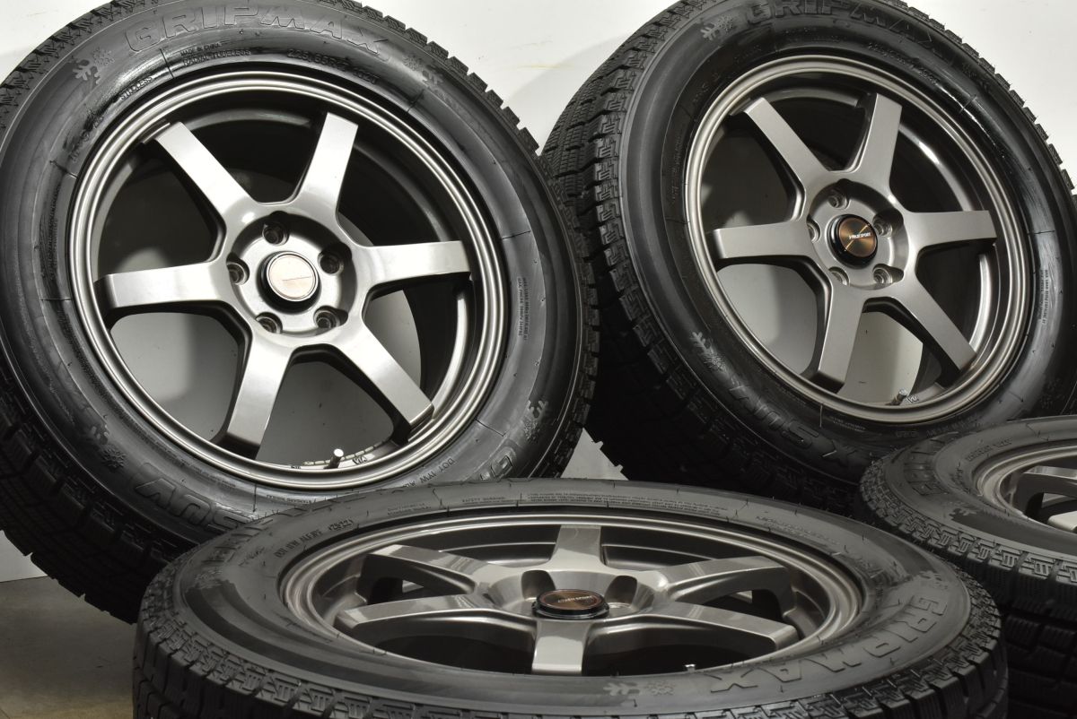 バリ溝 トライアルファ J-TECH 17in 7J 55 PCD114.3 グリップマックス グリップアイスX SUV 225 60R17 フォレスター