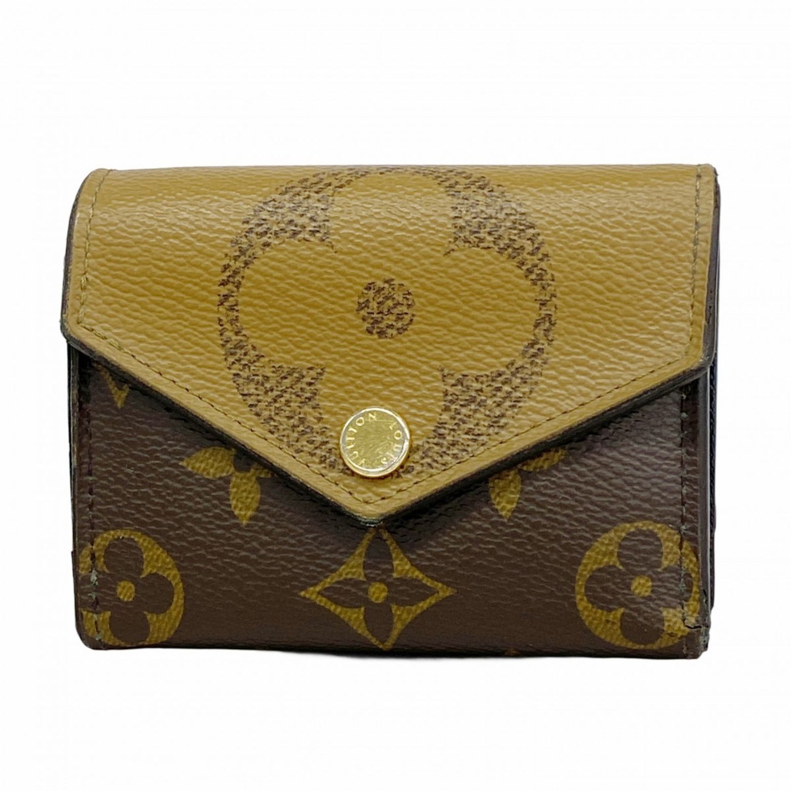 ルイ ヴィトン Louis Vuitton ルイ ヴィトン 三つ折り財布 モノグラム リバース モノグラム ジャイアント ポルトフォイユゾエ M80725 ブラウンレディース