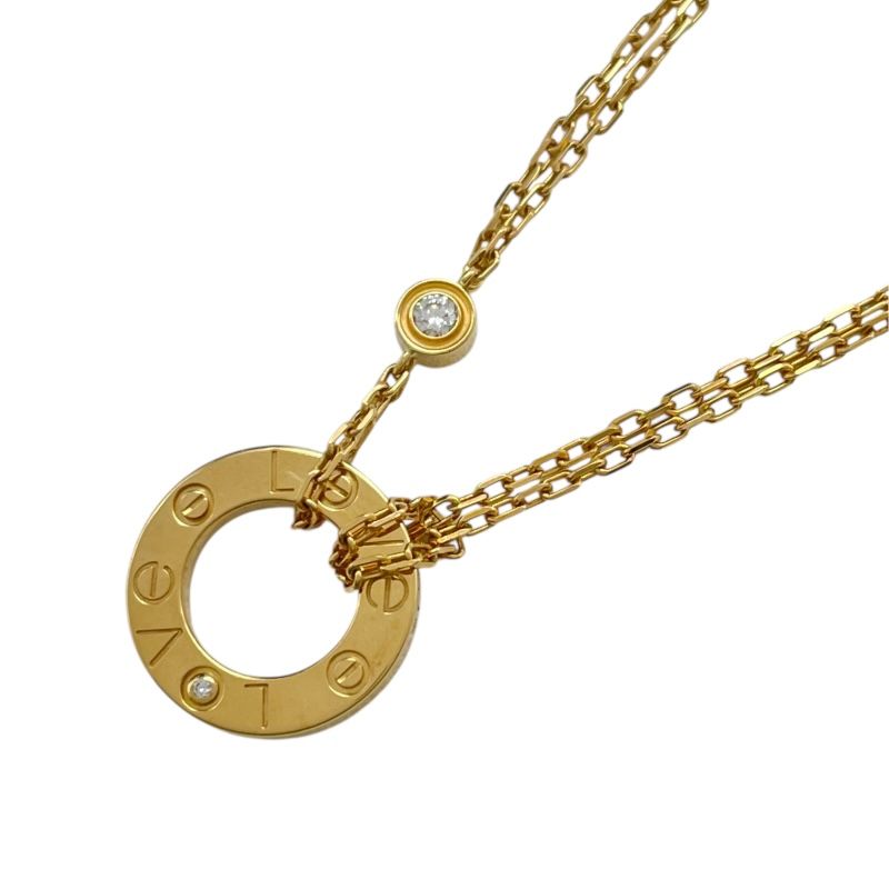 カルティエ Cartier ラブサークルネックレス2PD ゴールド Au750 ジュエリー
