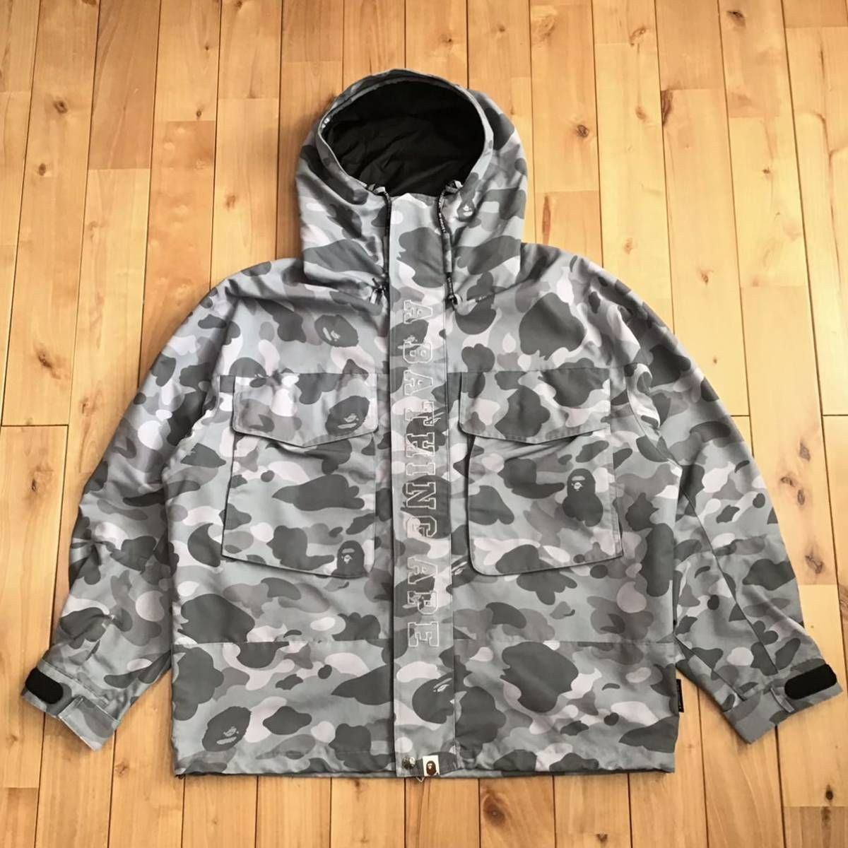 Color camo hoodie jacket Lサイズ グレー a bathing ape BAPE 