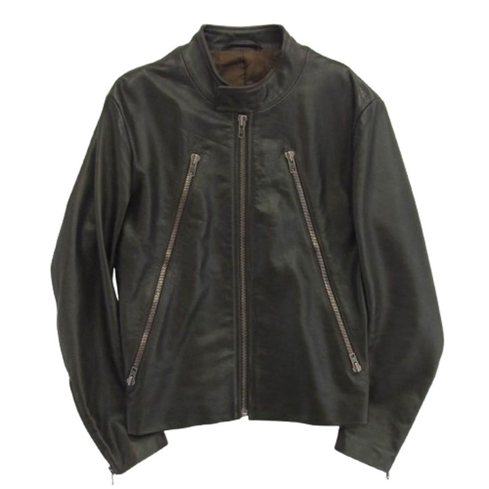 MAISON MARTIN MARGIELA メゾンマルタンマルジェラ 11AW S50AM0147 マルタン期 14ライン 八の字 レザー ライダースジャケット ブラック系 44
