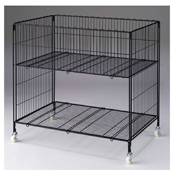 ワイヤーワゴン黒 W60xD45cm 2段タイプ 販売済み 61-653-61-3 楽天市場