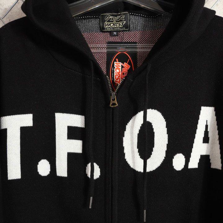 クローズ WORST T.F.O.A RABBIT ジャガードニットF/Zパーカー CRKN