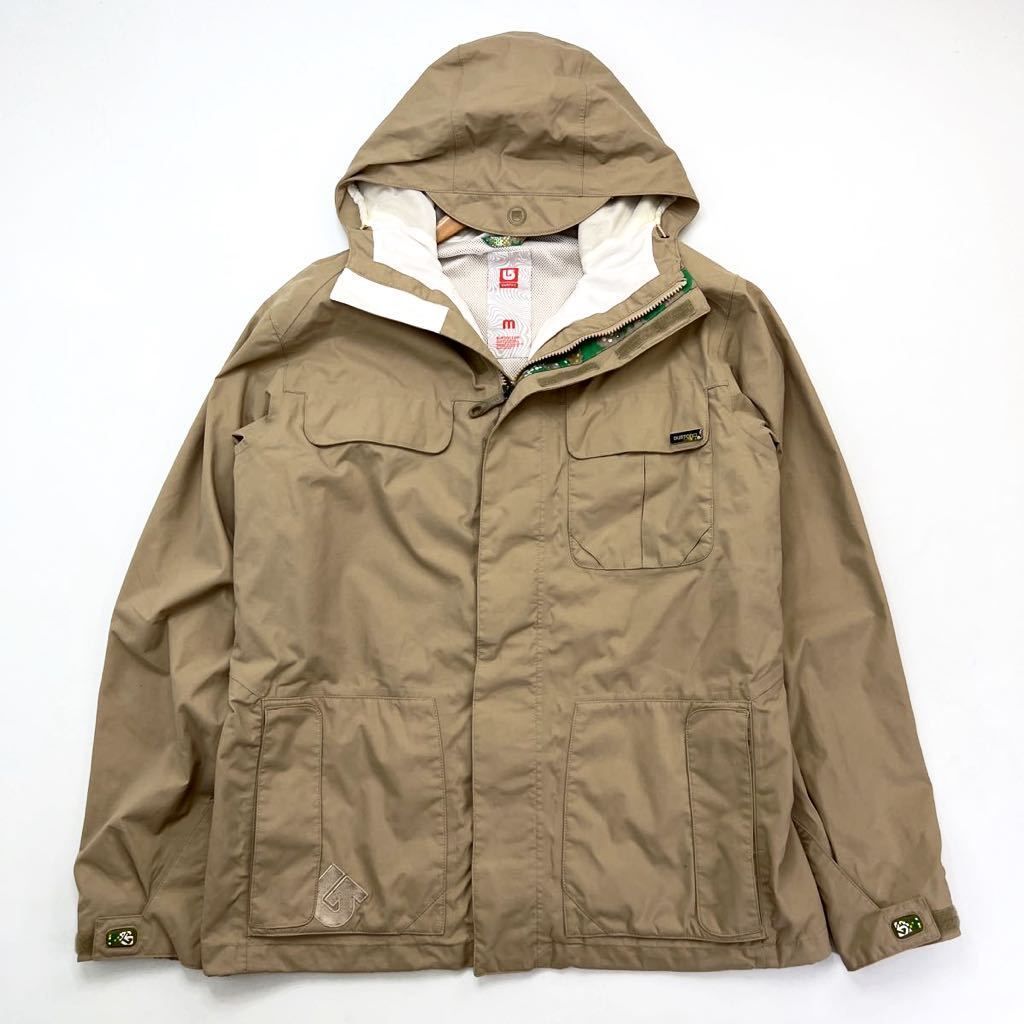 BURTON 着回し抜群♪ スノボウェア ナイロンジャケット パーカー ベージュ M スノーボード アウトドア バートン EC168