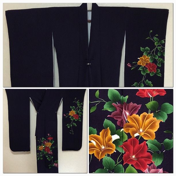 平和屋着物○豪華振袖 型染め 遠山エ霞草花文 暈し染め 正絹 逸品