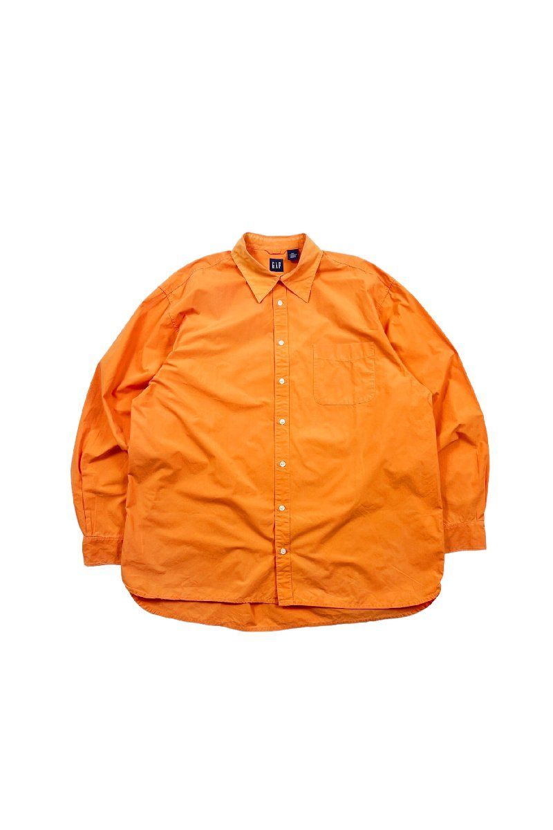 90's old GAP orange shirt オールドギャップ 長袖シャツ オレンジ