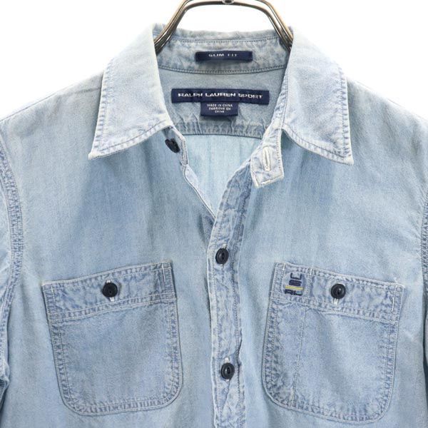 【ラルフローレン】SPORTS MAN デニム長袖シャ ラルフローレンスポーツ 長袖 デニムシャツ 4 ブルー系 RALPH LAUREN