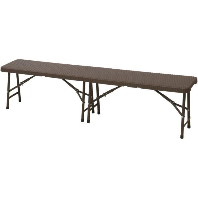 タカショー(TAKASHO) イージーキャリー ベンチ ラタン調 ブラウン /A 折りたたみ式 32911300 ECF-B01BR ガーデンファニチャー