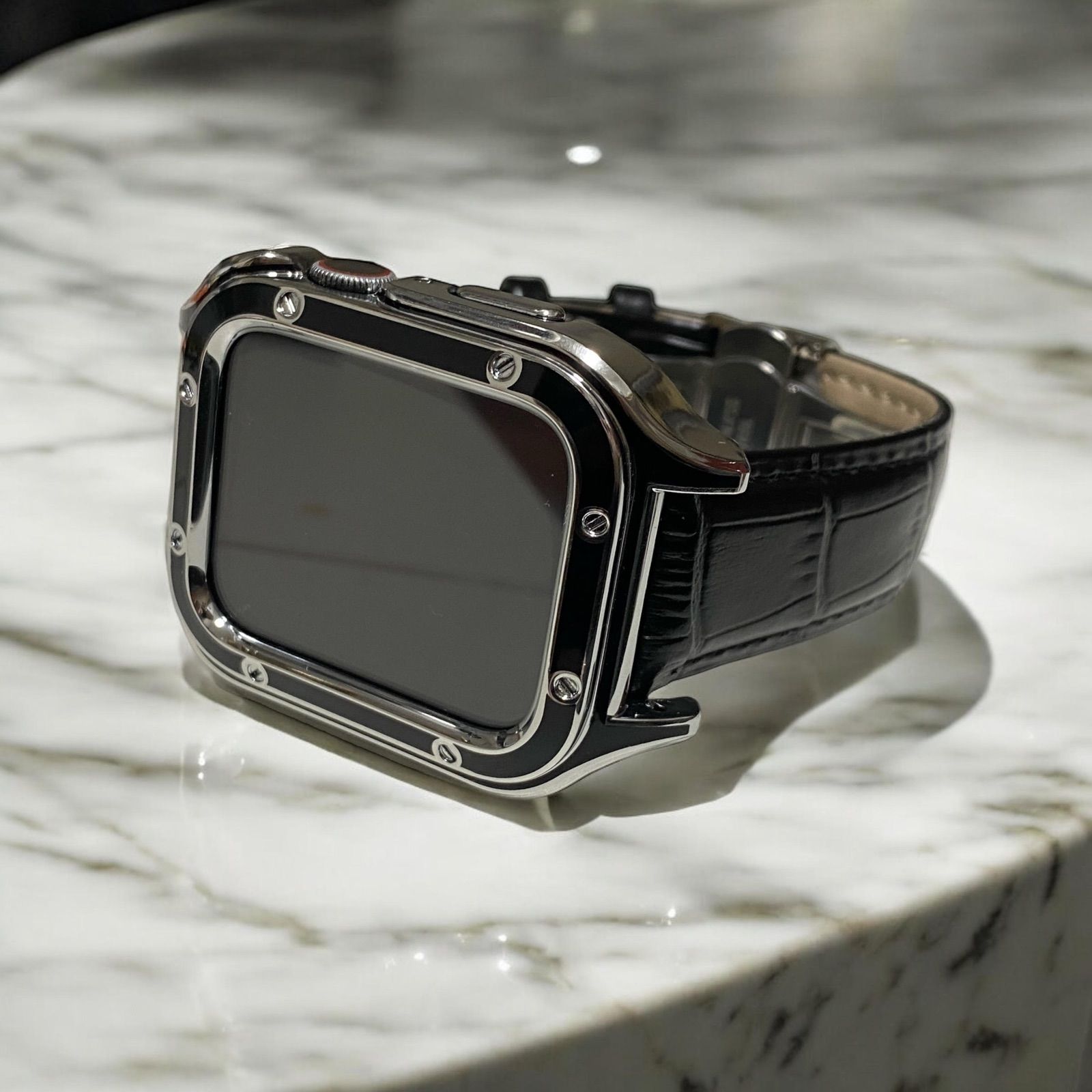 アップルウォッチ ブラック ケース レザー 本革ベルト Apple Watch 