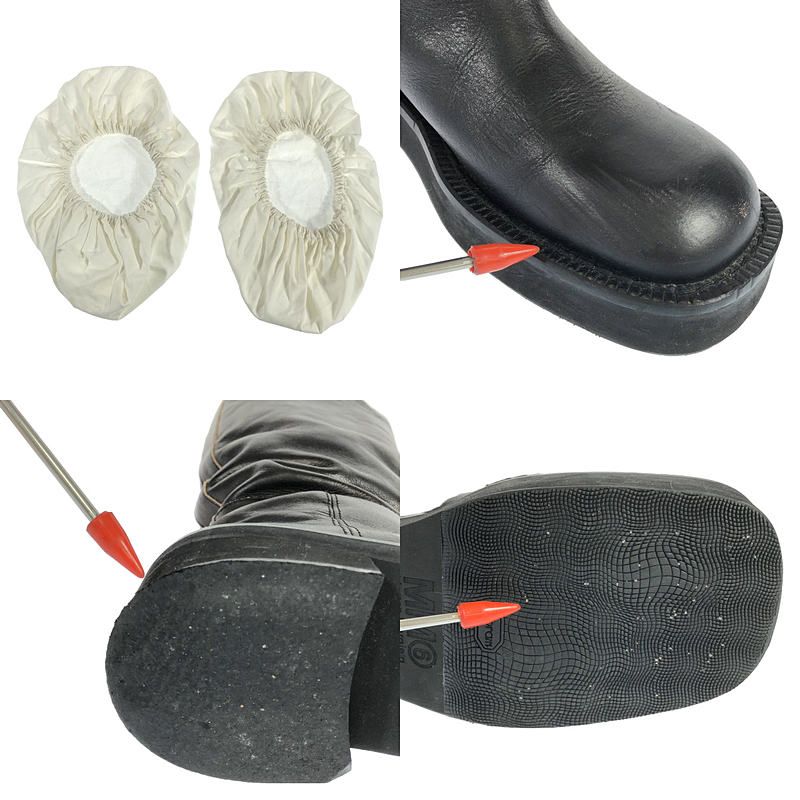 MM6 Maison Margiela / エムエムシックスメゾンマルジェラ | スクエアトゥ レザー ロングブーツ | 40 | ブラック | メンズ MM6 Maison Margiela / エムエムシックスメゾンマルジェラ | スクエア