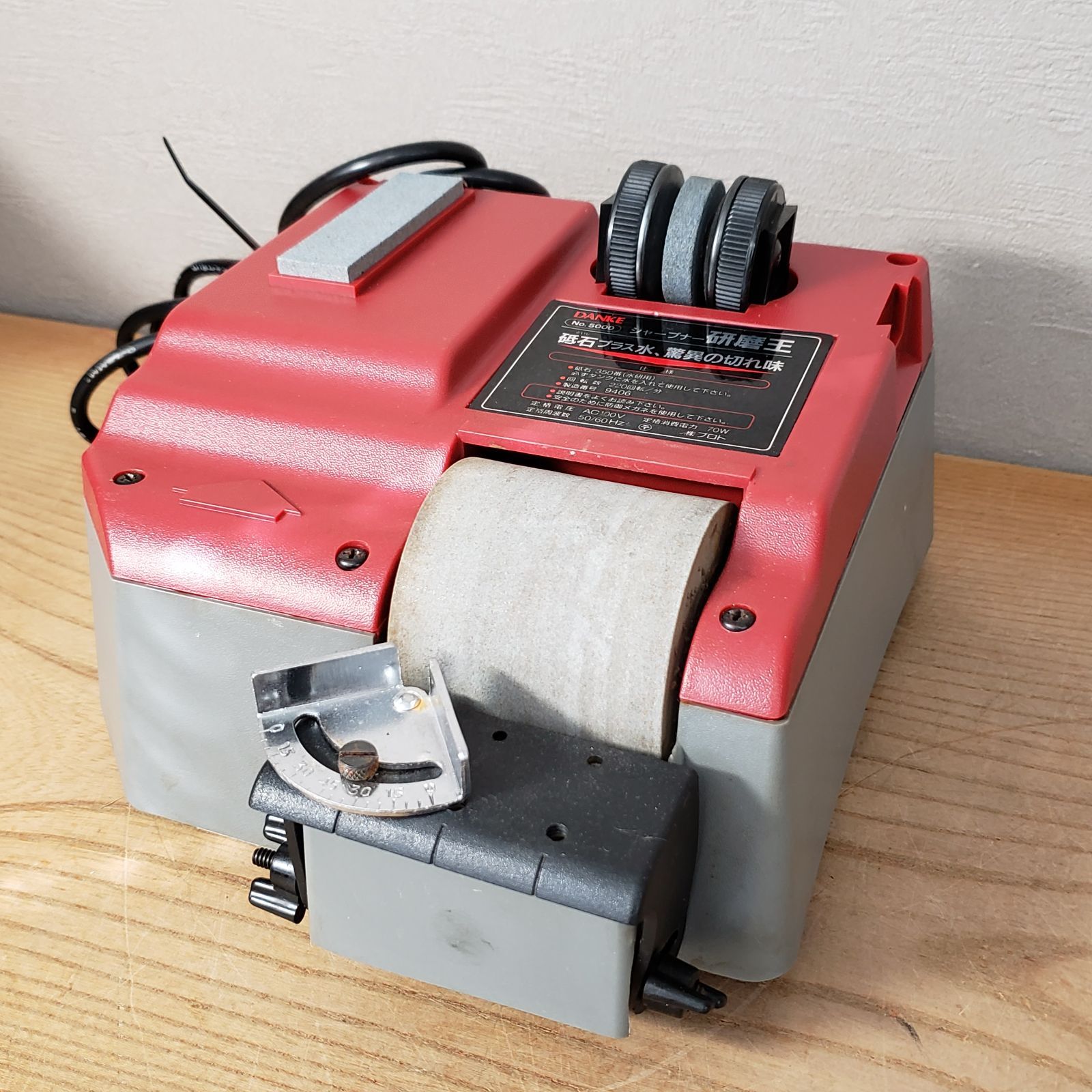 レザークラフト　ナイフ仕上げ　刃物研磨機　電動砥石　シャープナー研磨王　水研ぎ　中古・動作確認済 レザークラフト ナイフ仕上げ 刃物研磨機 電動砥石 シャープナー研磨王