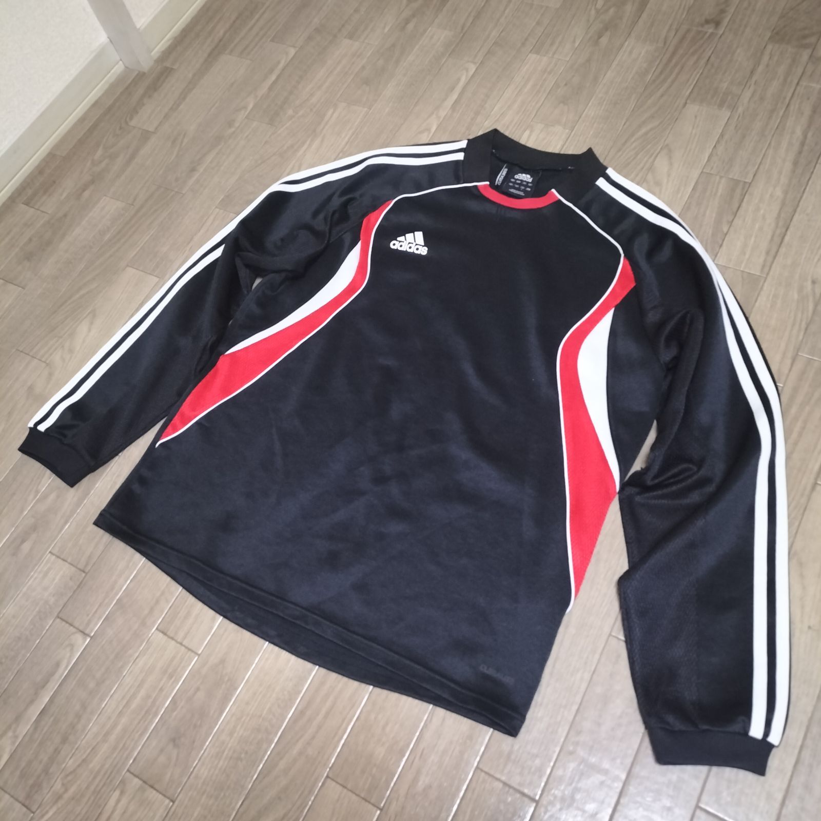 ☆00s old adidas 2008年製 万国旗タグ ゲームシャツ ロンT トラック 