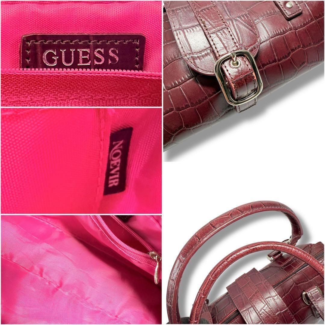 極美品】GUESS ゲス ノエビア コラボ クロコ型押し トートバッグ