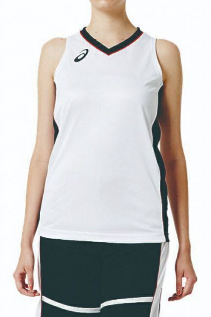 asics アシックス G3 WS GAME SHIRT ブリリアントホワイトxパフォーマンスブラック M 2062A018 100 | スポーツ スポーツウェア バスケットボール トップス ゲームシャツ 袖なし ノースリーブ 吸汗速乾 