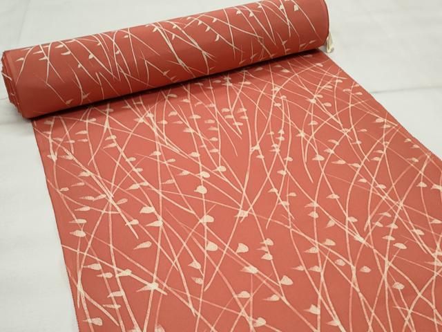 平和屋着物○越後花織紬 縞 正絹 逸品 未使用 AAAU8114zg