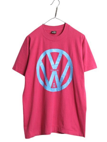 90s フォルクスワーゲン ロゴ プリント Tシャツ メンズ L | 古着 ビートル VW 旧車 メッセージ シングルステッチ イラスト