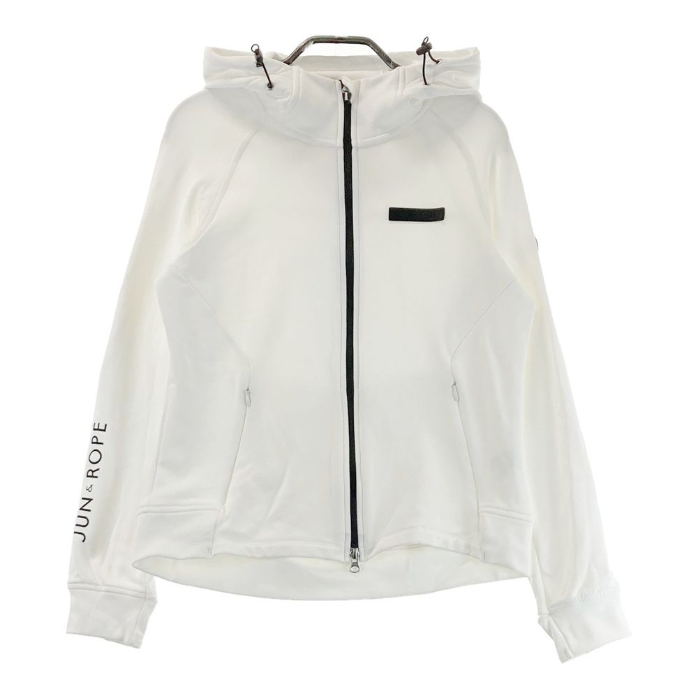 サイズ：M JUN&ROPE ジュン アンド ロペ フード付 裏起毛 ジップジャケット ホワイト系 [240101523008] ゴルフウェア レディース ストスト