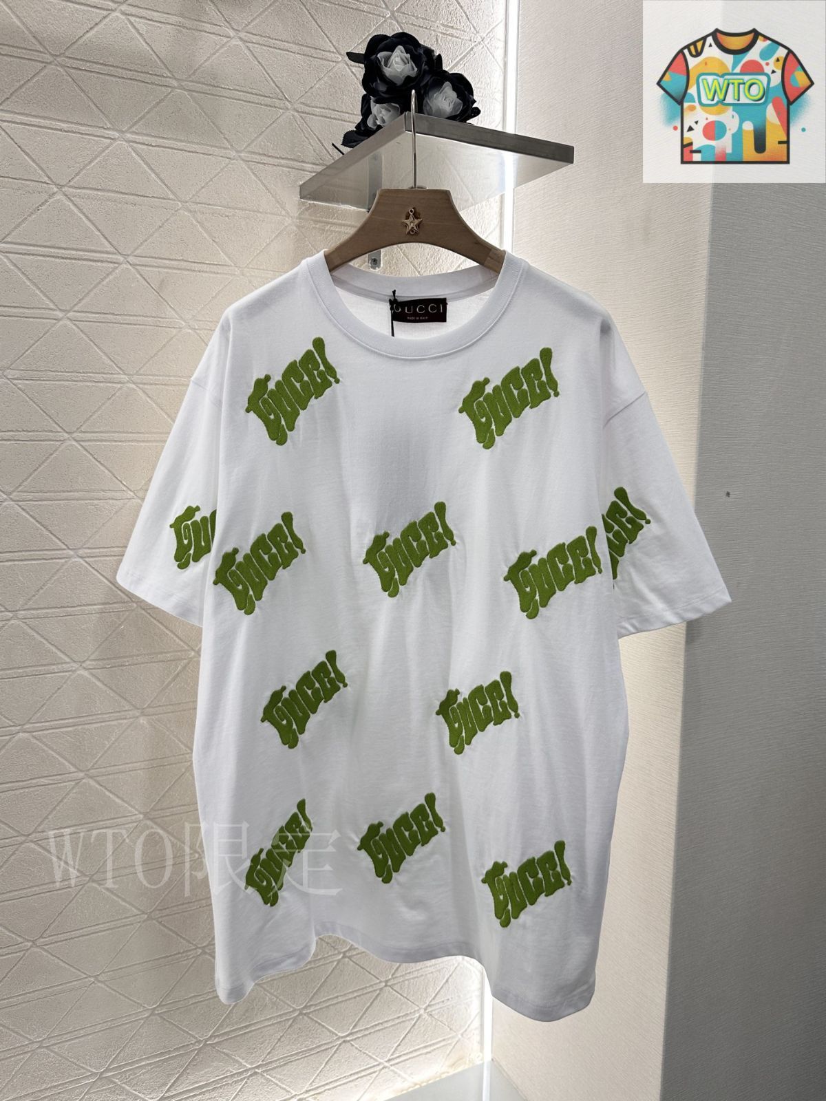 お値下げしましたGUCCIの刺繍レディースTシャツ2024版 ほぼ新品です 今日特価】Gucci 2025 新品 高級刺繍アルファベット T シャツ-2