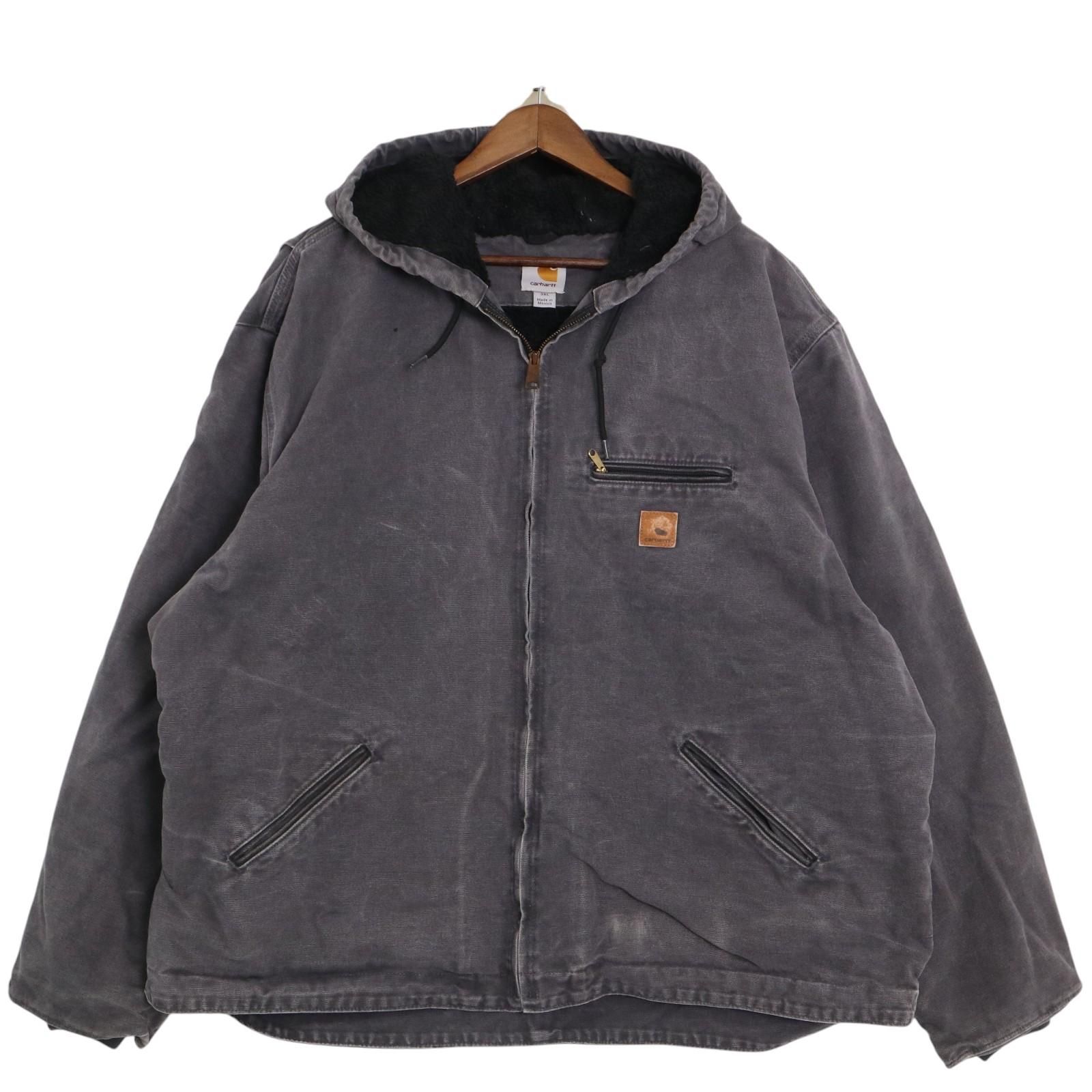 Carhartt カーハート デトロイトフーディー ワークジャケット フェード ブラック (メンズ 3XL) 中古 古着 A2923