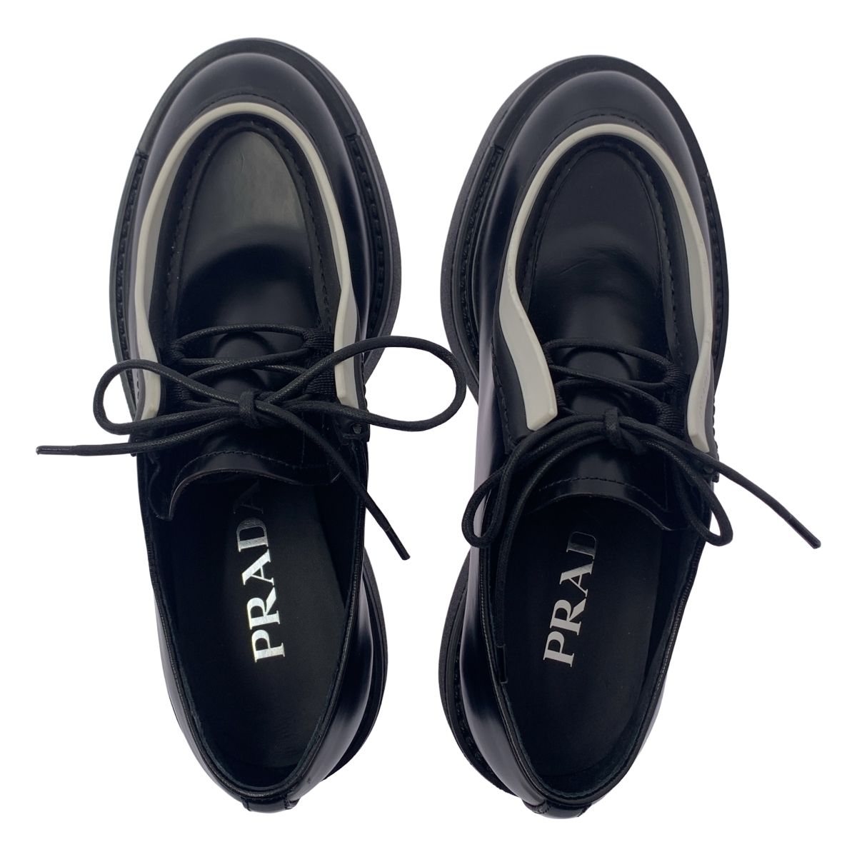 新品】 PRADA / プラダ | DIAPASON BRUSHED LEATHER LACEUP SHOES 