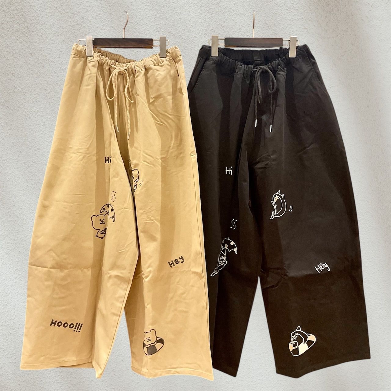 Hi Hey Hooo!!! アニマル刺繍ワイドパンツ H4240186