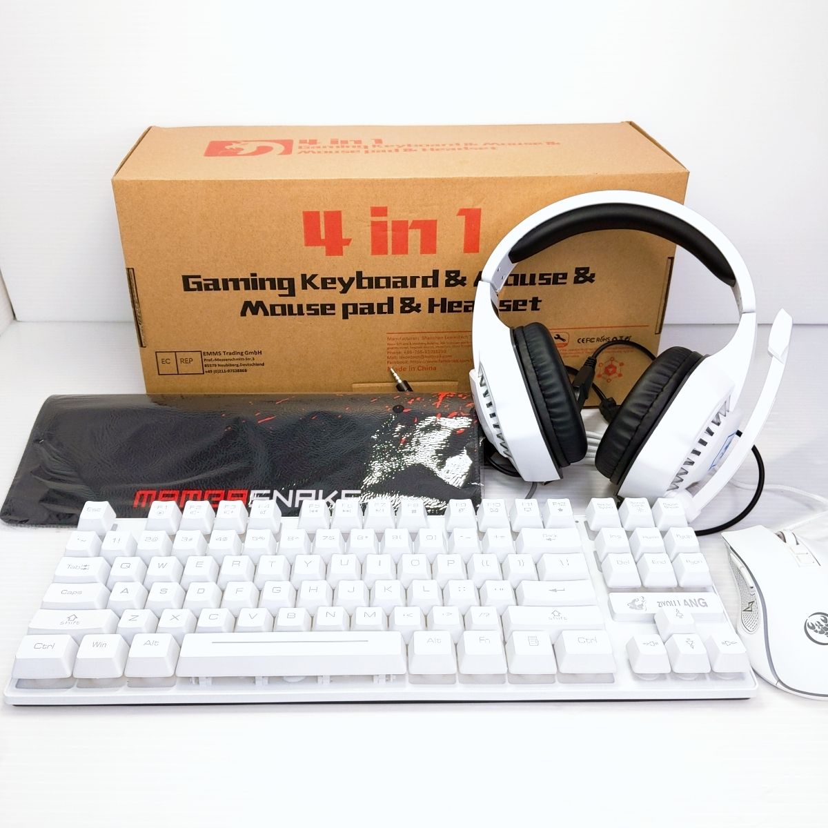 中古品】Mamba snakeゲーミングキーボードマウスヘッドホンセット〇YR 