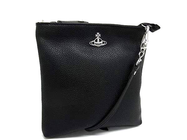Vivienne Westwood ヴィヴィアンウエストウッド オーブ レザー ショルダーバッグ クロスボディ ブラック系 FN0659