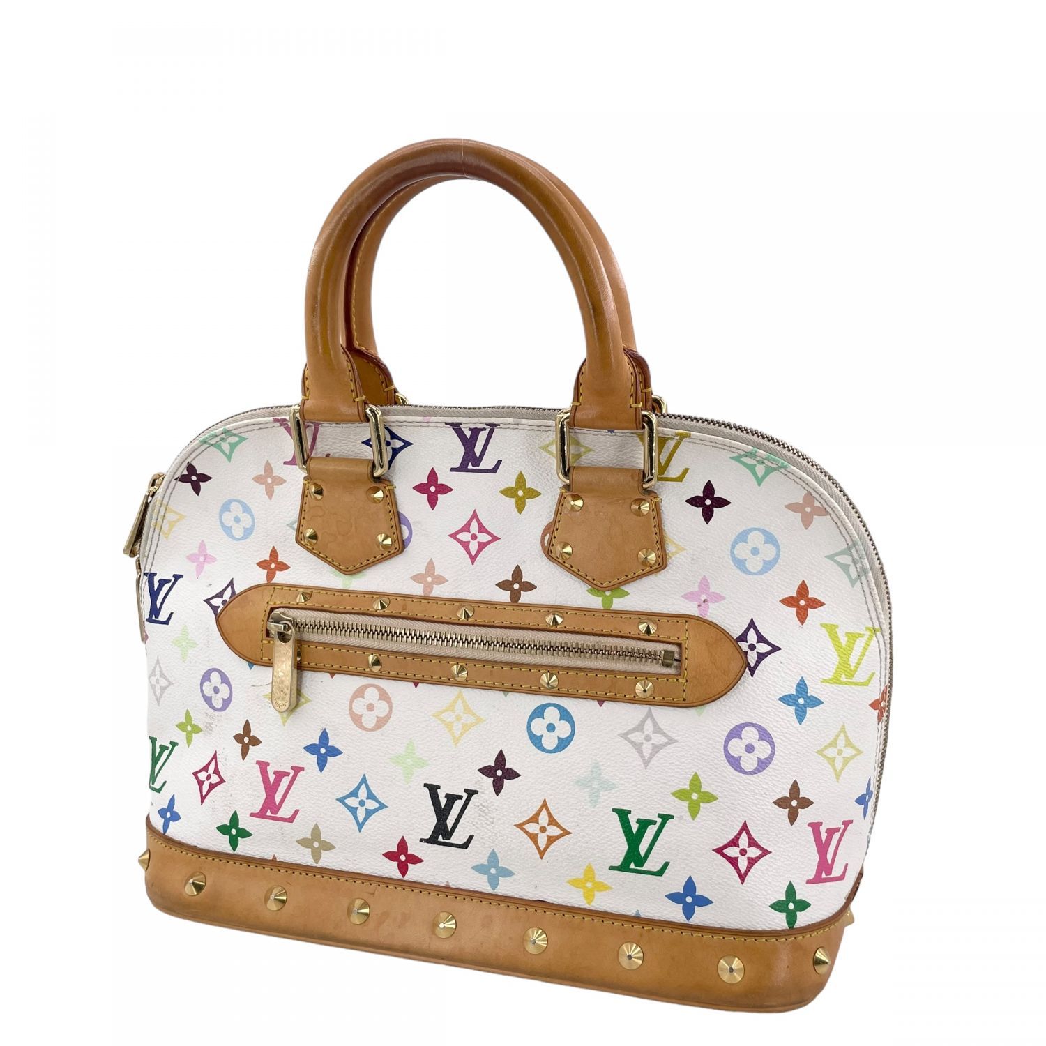 中古】 LOUIS VUITTON ルイ・ヴィトン アルマ M40443 モノグラム・マルチカラー ブロン ホワイト ハンドバッグ 白 レディース  24015554 KJ - メルカリ