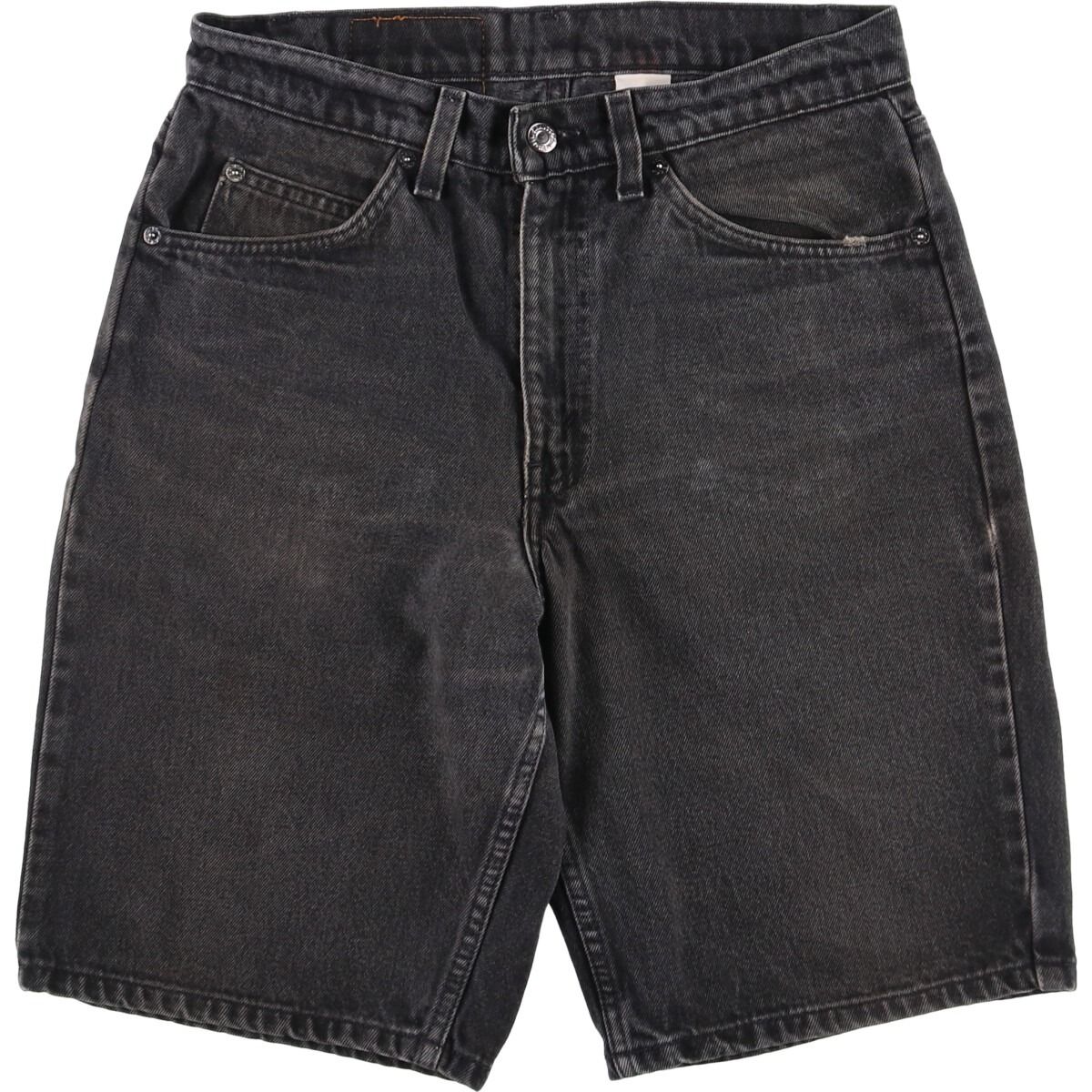 古着 90年代 リーバイス Levi s 550 RELAXED FIT オレンジタブ 00レングス ブラックデニムショーツ ショートパンツ|eaa549259