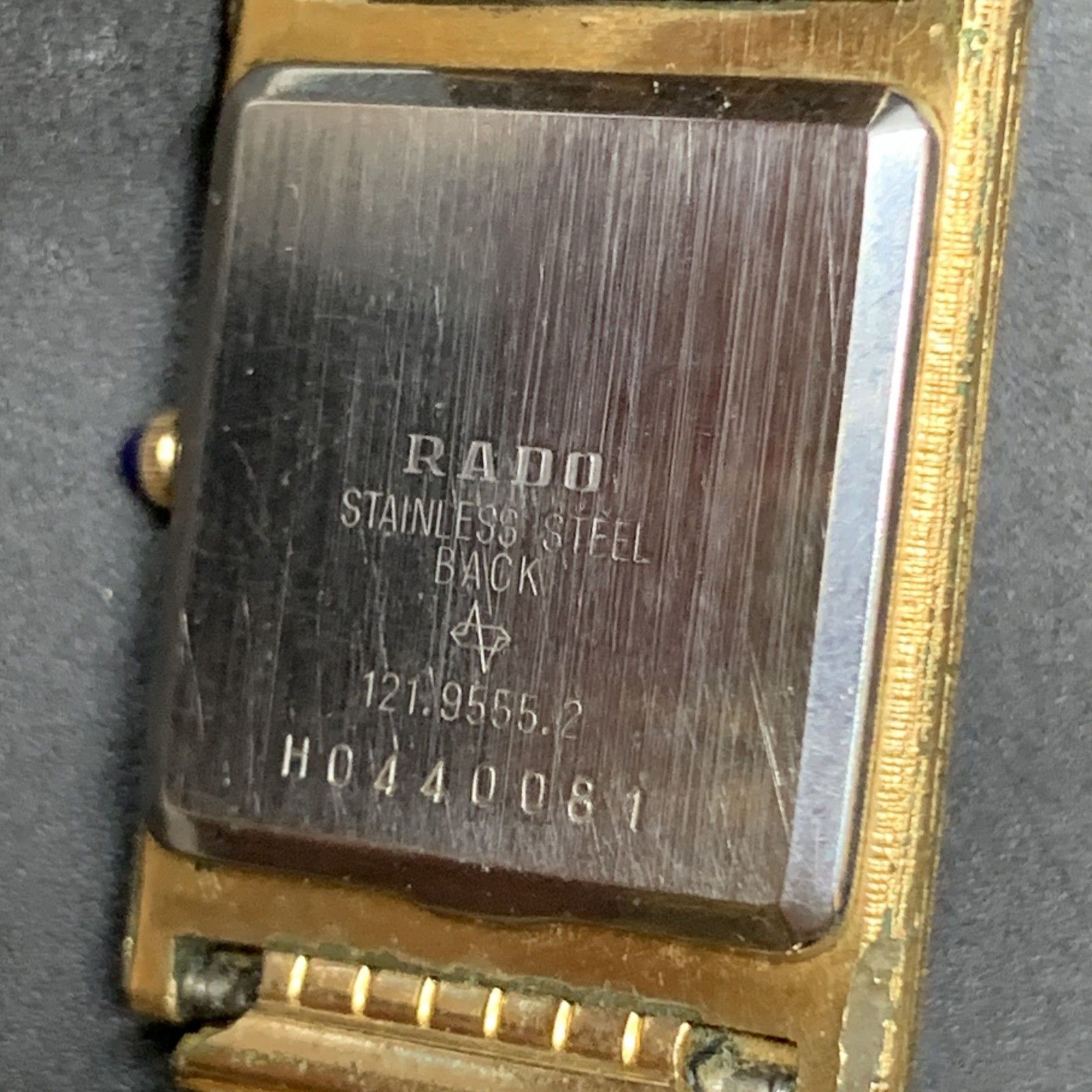 O362 不動 石付き Vintage Rado スクエア ゴールド クォーツ